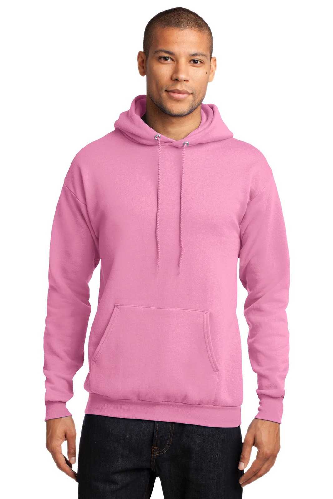 Port &amp; Company PC78H Core Fleece Pullover Hooded Sweatshirt - Candy Pink - HIT a Double - 1