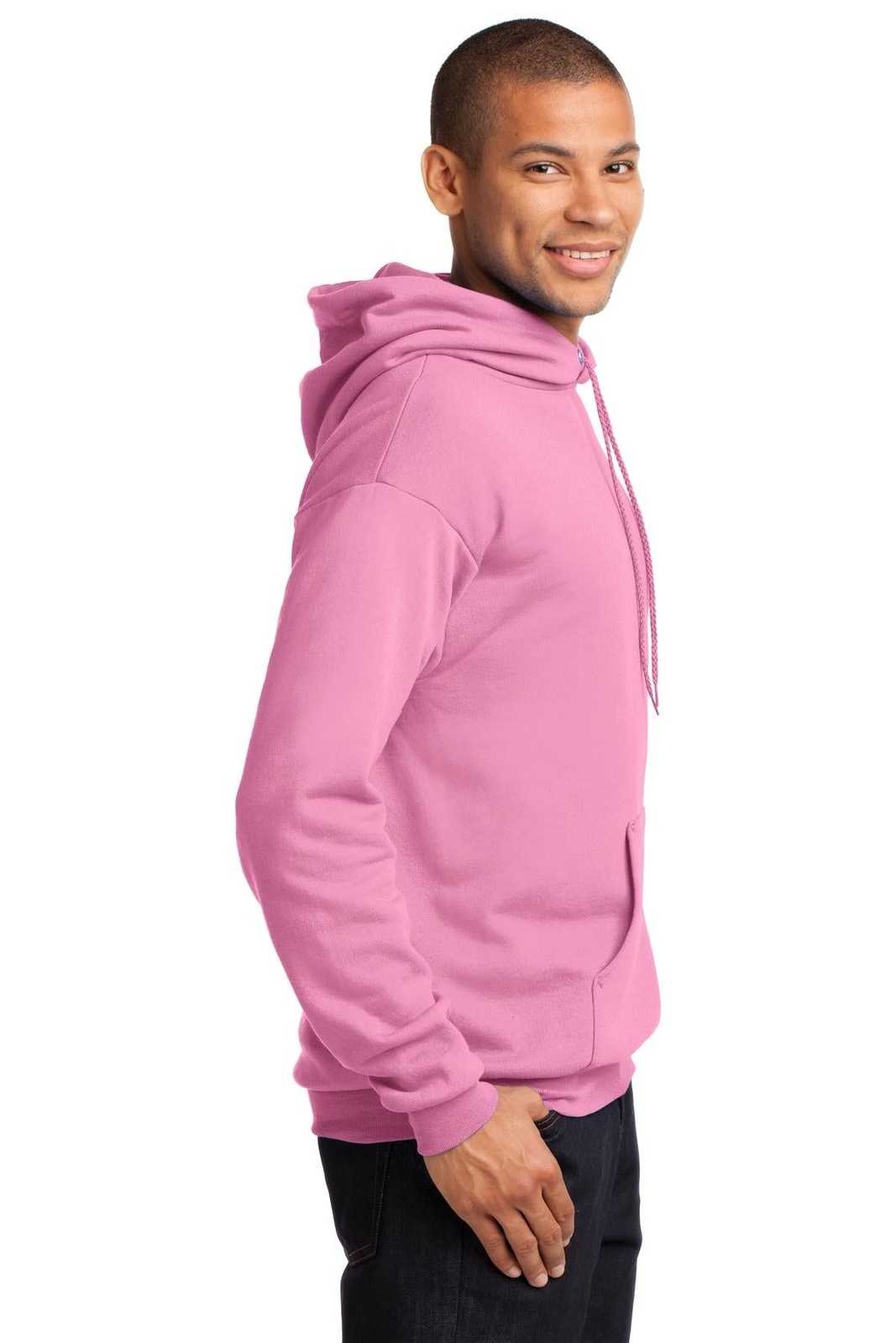Port &amp; Company PC78H Core Fleece Pullover Hooded Sweatshirt - Candy Pink - HIT a Double - 3