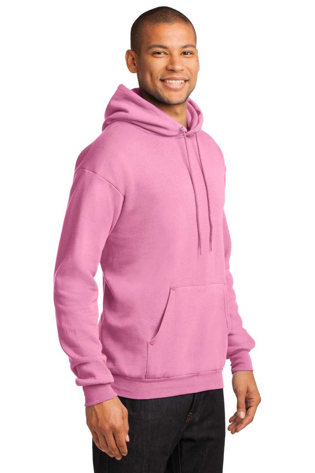 Port &amp; Company PC78H Core Fleece Pullover Hooded Sweatshirt - Candy Pink - HIT a Double - 4