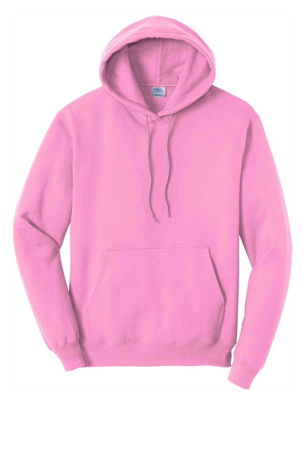 Port &amp; Company PC78H Core Fleece Pullover Hooded Sweatshirt - Candy Pink - HIT a Double - 5