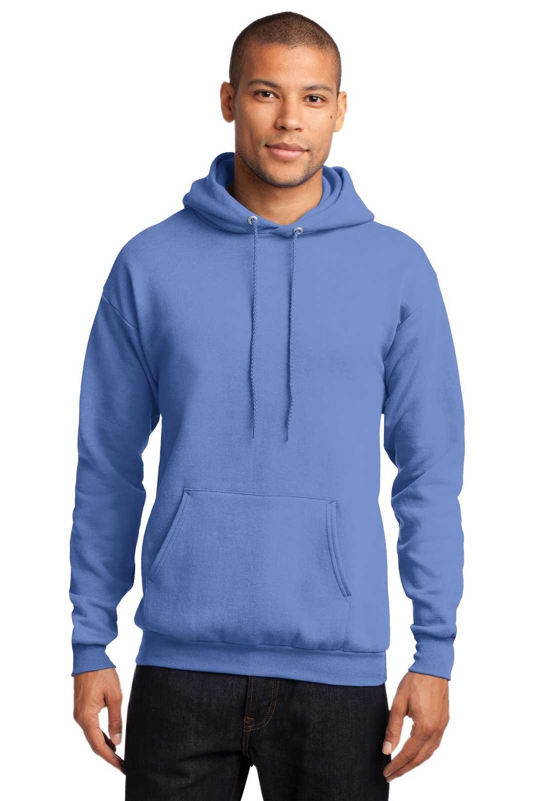 Port &amp; Company PC78H Core Fleece Pullover Hooded Sweatshirt - Carolina Blue - HIT a Double - 1