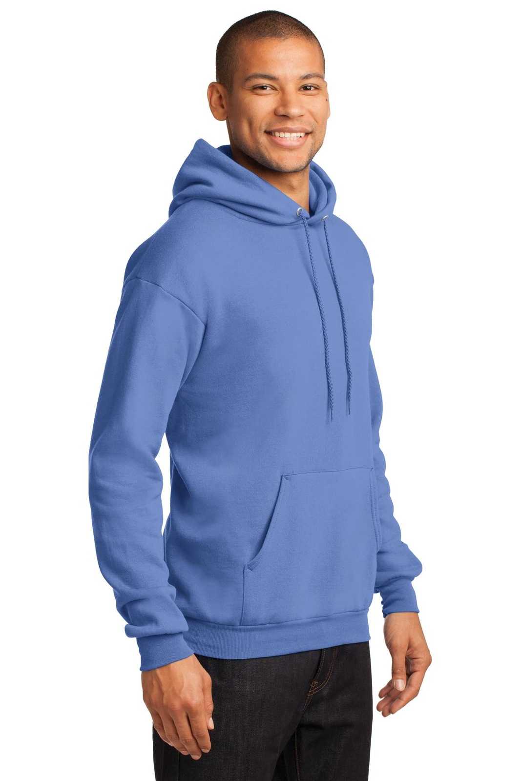 Port &amp; Company PC78H Core Fleece Pullover Hooded Sweatshirt - Carolina Blue - HIT a Double - 4