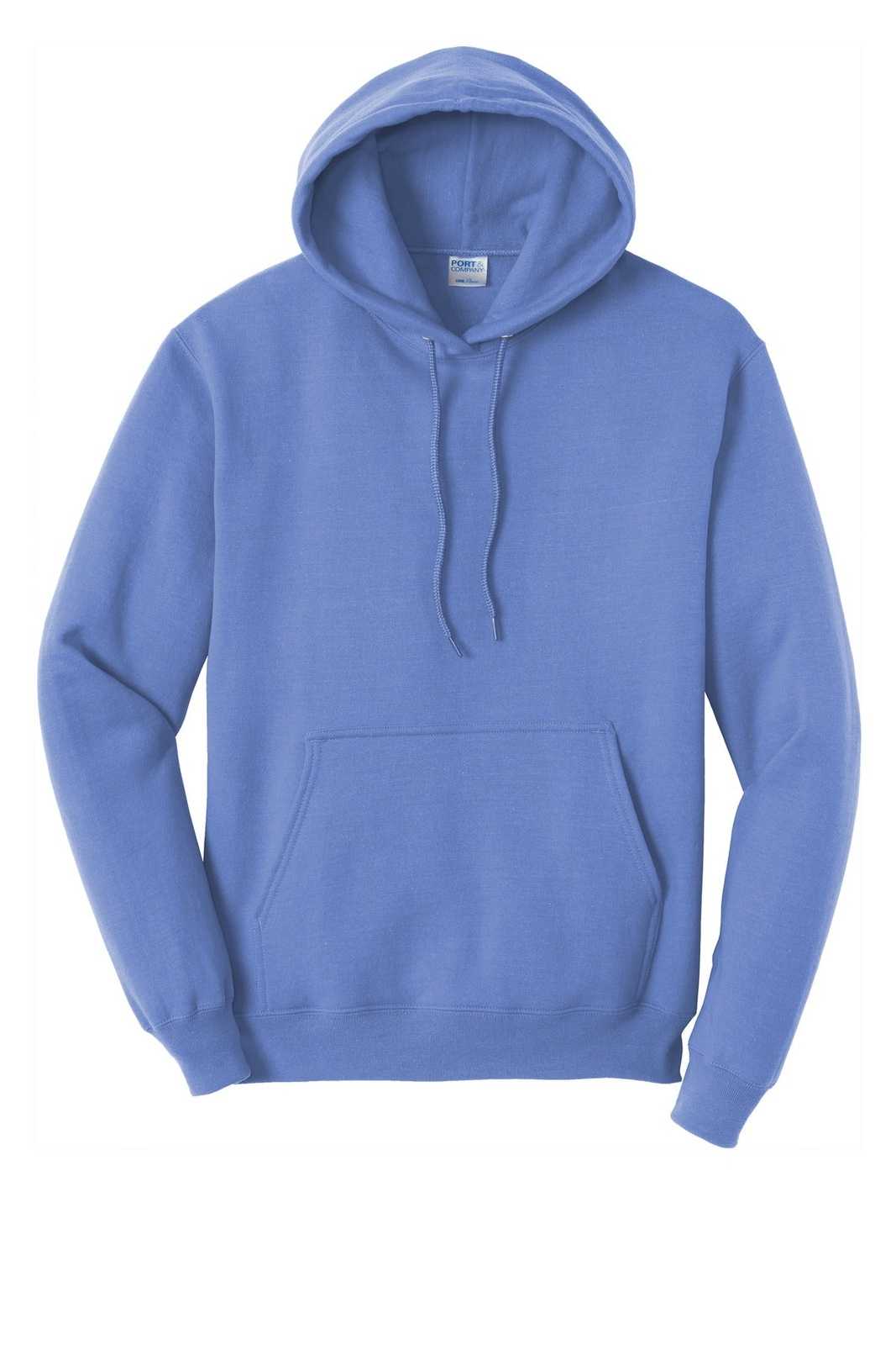 Port &amp; Company PC78H Core Fleece Pullover Hooded Sweatshirt - Carolina Blue - HIT a Double - 5
