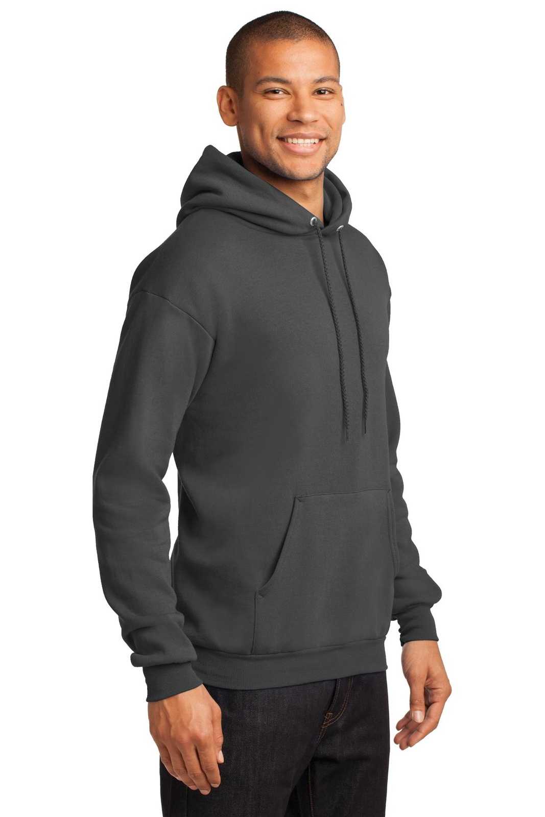 Port &amp; Company PC78H Core Fleece Pullover Hooded Sweatshirt - Charcoal - HIT a Double - 4