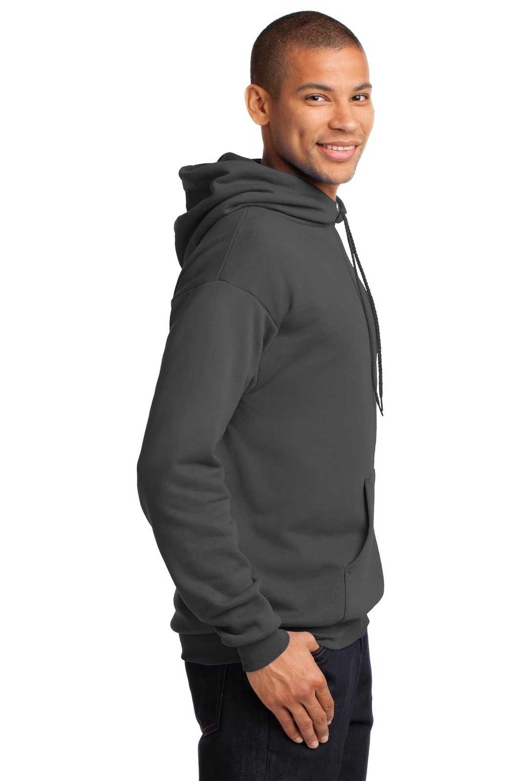 Port &amp; Company PC78H Core Fleece Pullover Hooded Sweatshirt - Charcoal - HIT a Double - 3