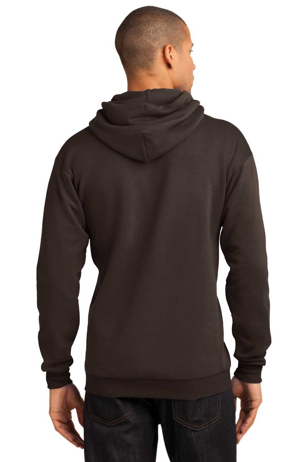 Port &amp; Company PC78H Core Fleece Pullover Hooded Sweatshirt - Dark Chocolate Brown - HIT a Double - 2