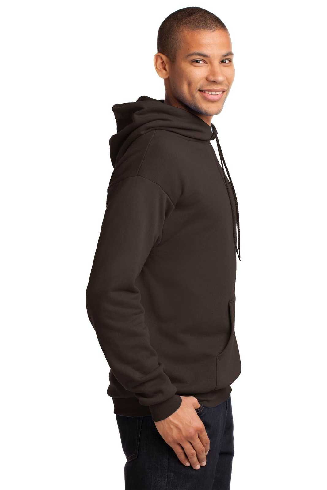Port &amp; Company PC78H Core Fleece Pullover Hooded Sweatshirt - Dark Chocolate Brown - HIT a Double - 3