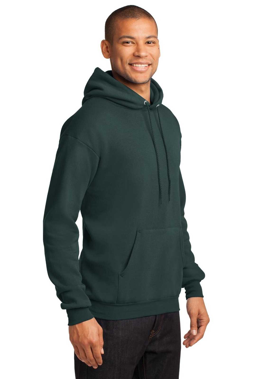 Port &amp; Company PC78H Core Fleece Pullover Hooded Sweatshirt - Dark Green - HIT a Double - 4