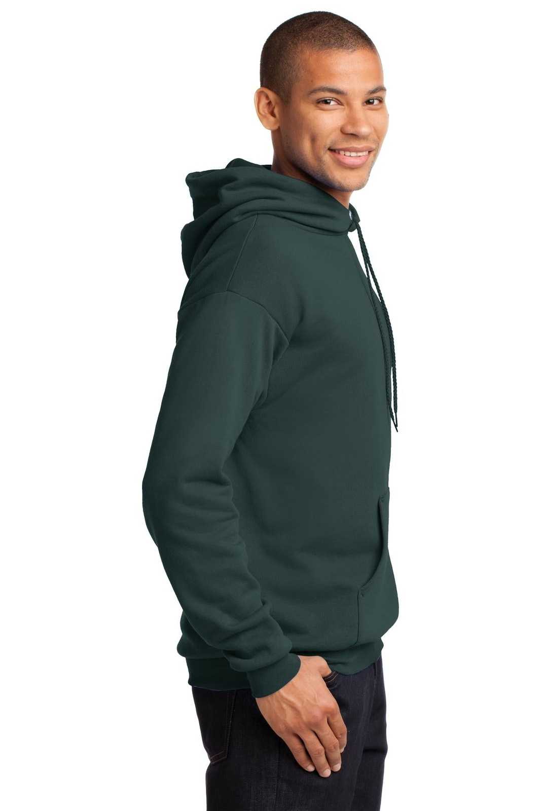 Port &amp; Company PC78H Core Fleece Pullover Hooded Sweatshirt - Dark Green - HIT a Double - 3