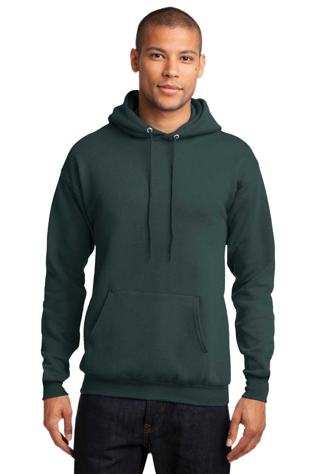 Port &amp; Company PC78H Core Fleece Pullover Hooded Sweatshirt - Dark Green - HIT a Double - 1