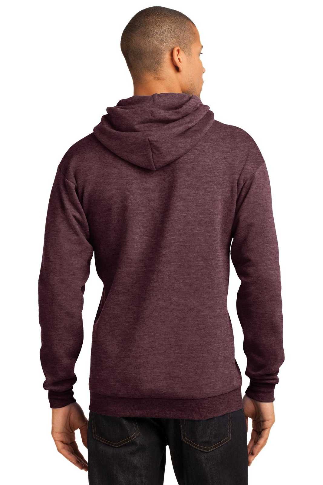 Port & Company PC78H Core Fleece Pullover Hooded Sweatshirt - Heather Athletic Maroon - HIT a Double - 1