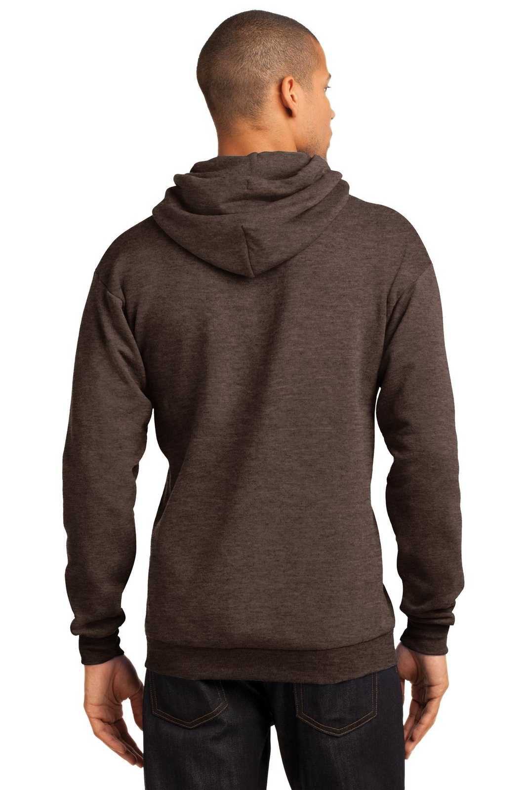 Port &amp; Company PC78H Core Fleece Pullover Hooded Sweatshirt - Heather Dark Chocolate Brown - HIT a Double - 2