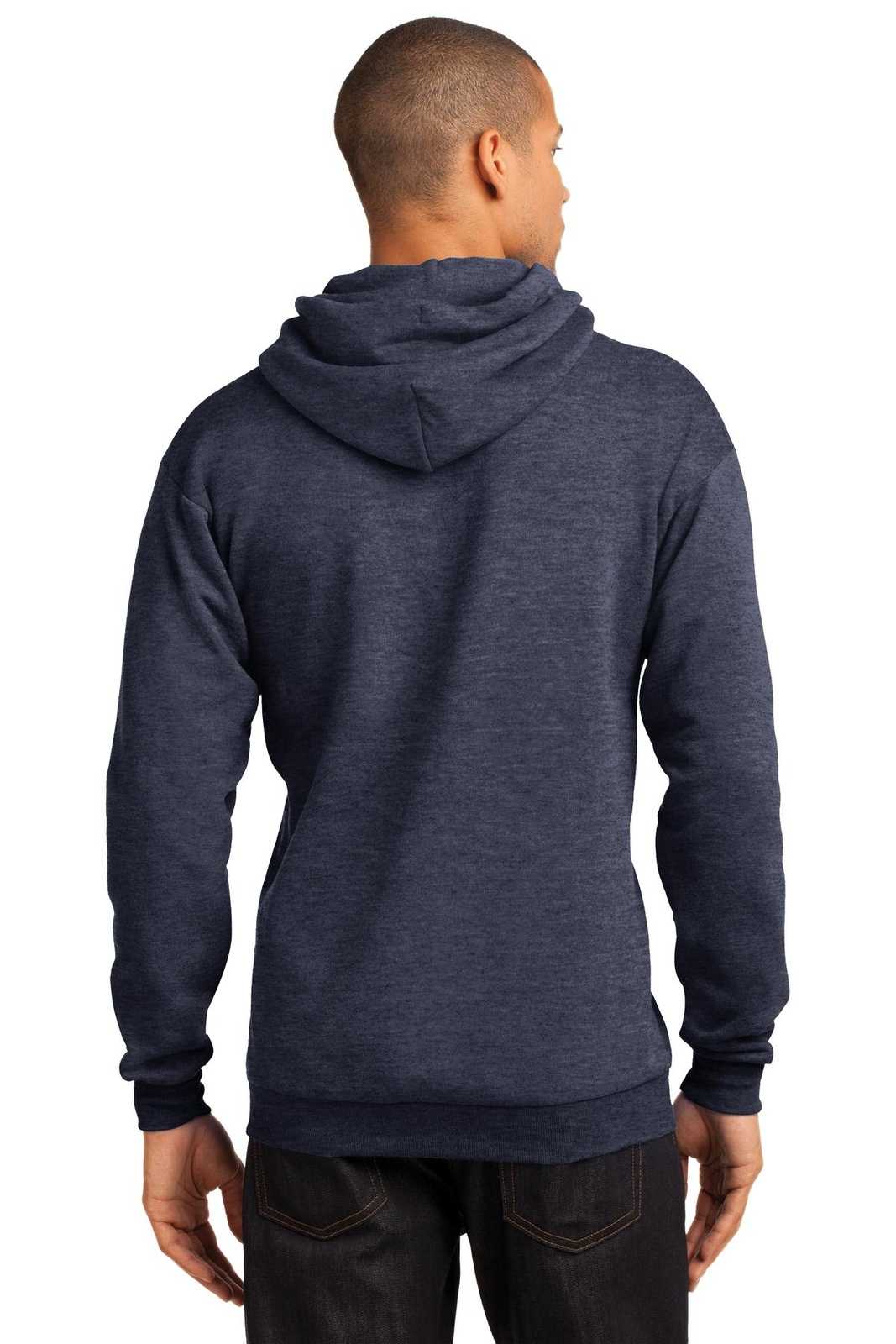 Port &amp; Company PC78H Core Fleece Pullover Hooded Sweatshirt - Heather Navy - HIT a Double - 2