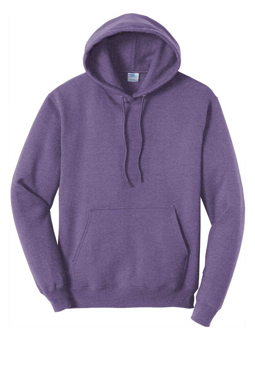 Port &amp; Company PC78H Core Fleece Pullover Hooded Sweatshirt - Heather Purple - HIT a Double - 5