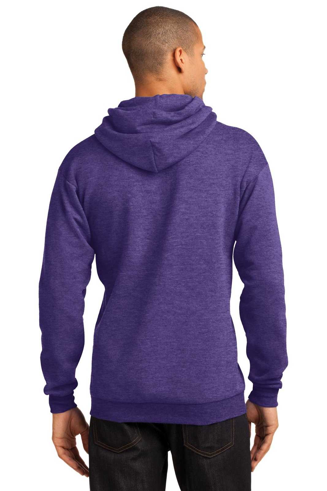 Port &amp; Company PC78H Core Fleece Pullover Hooded Sweatshirt - Heather Purple - HIT a Double - 2