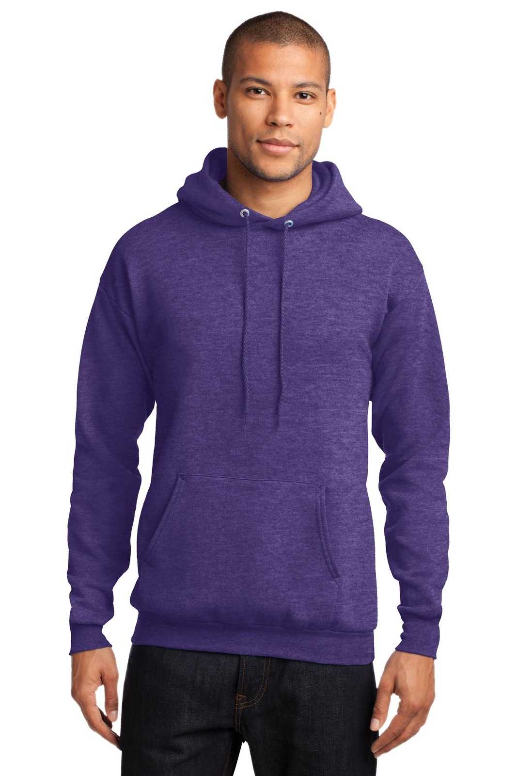Port &amp; Company PC78H Core Fleece Pullover Hooded Sweatshirt - Heather Purple - HIT a Double - 1