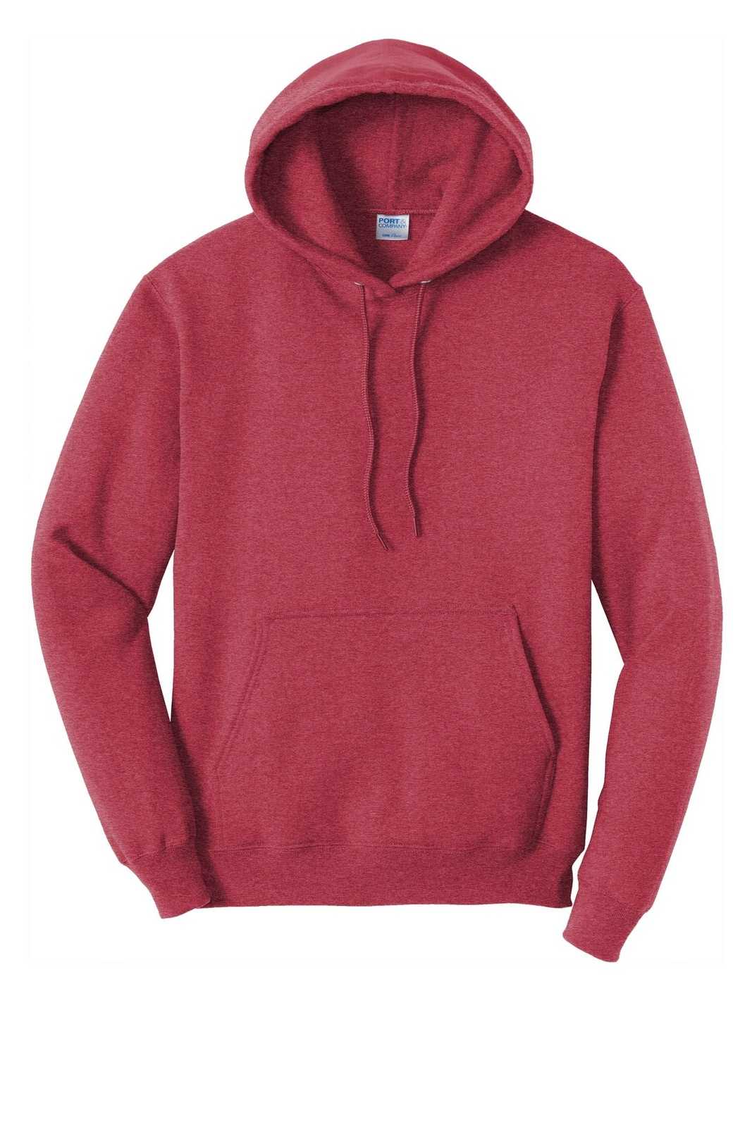 Port &amp; Company PC78H Core Fleece Pullover Hooded Sweatshirt - Heather Red - HIT a Double - 5