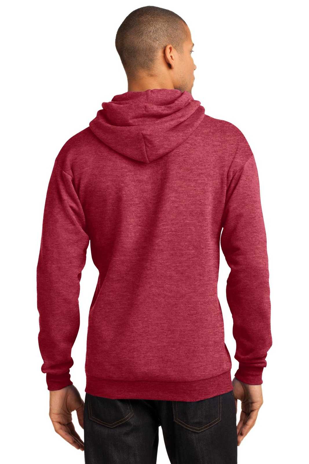 Port &amp; Company PC78H Core Fleece Pullover Hooded Sweatshirt - Heather Red - HIT a Double - 2
