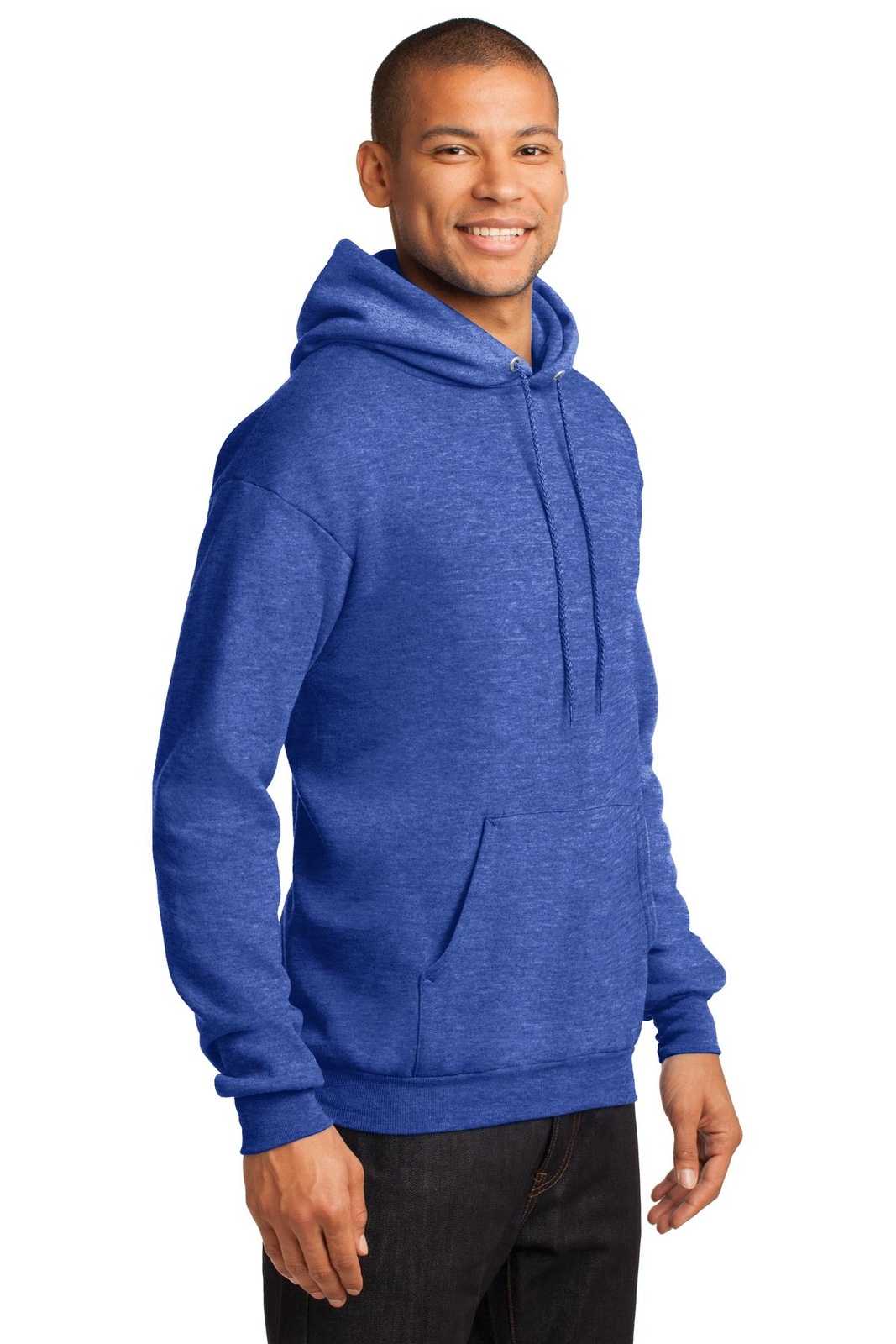 Port &amp; Company PC78H Core Fleece Pullover Hooded Sweatshirt - Heather Royal - HIT a Double - 4