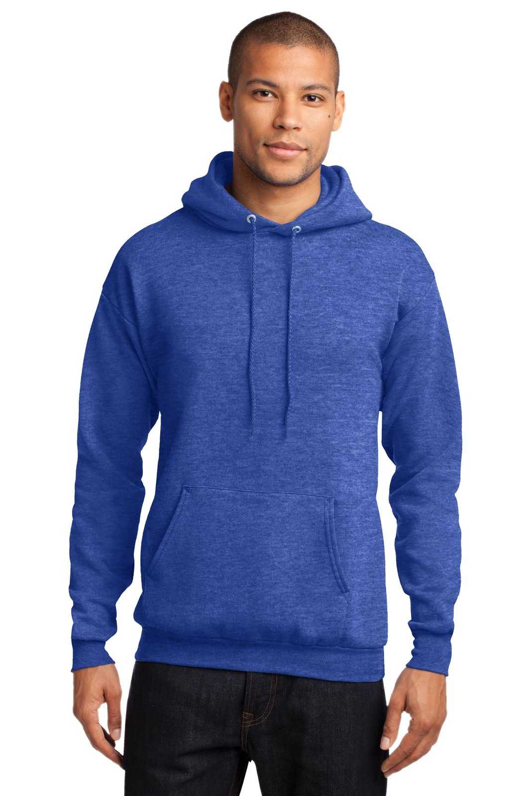 Port &amp; Company PC78H Core Fleece Pullover Hooded Sweatshirt - Heather Royal - HIT a Double - 1