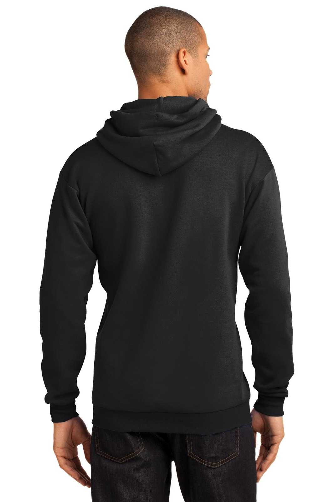 Port & Company PC78H Core Fleece Pullover Hooded Sweatshirt - Jet Black - HIT a Double - 1