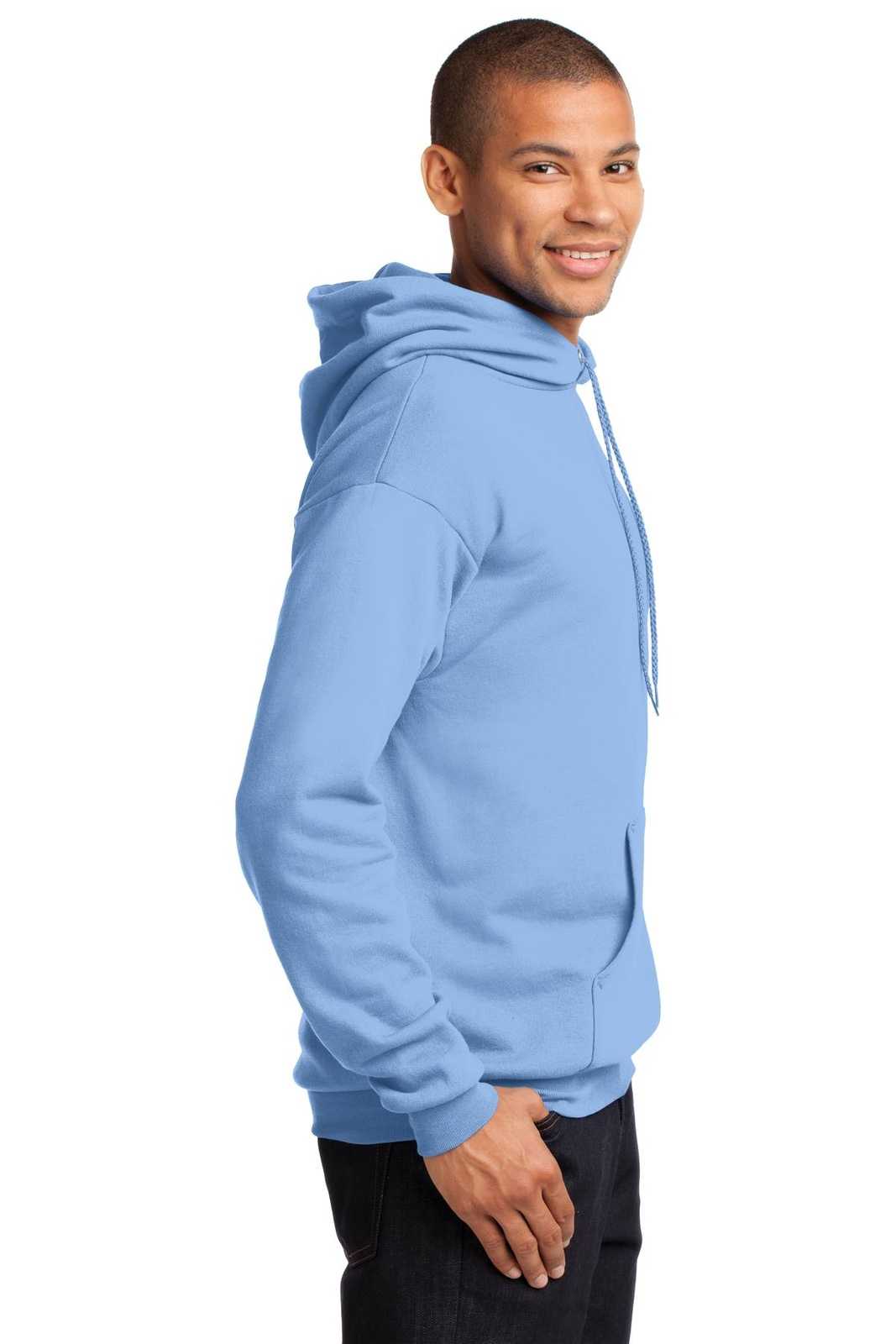 Port &amp; Company PC78H Core Fleece Pullover Hooded Sweatshirt - Light Blue - HIT a Double - 3