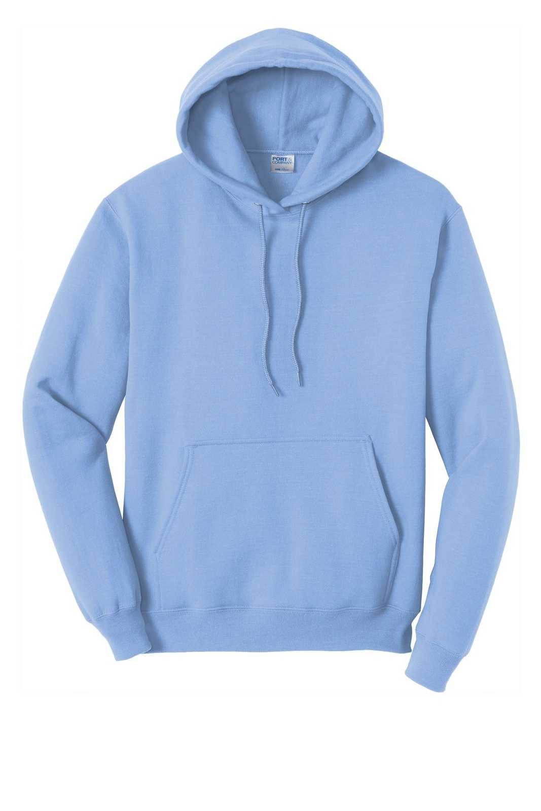 Port &amp; Company PC78H Core Fleece Pullover Hooded Sweatshirt - Light Blue - HIT a Double - 5