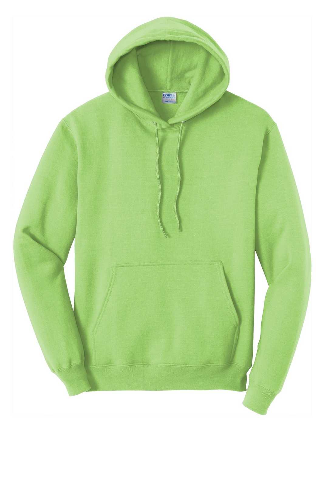 Port &amp; Company PC78H Core Fleece Pullover Hooded Sweatshirt - Lime - HIT a Double - 5