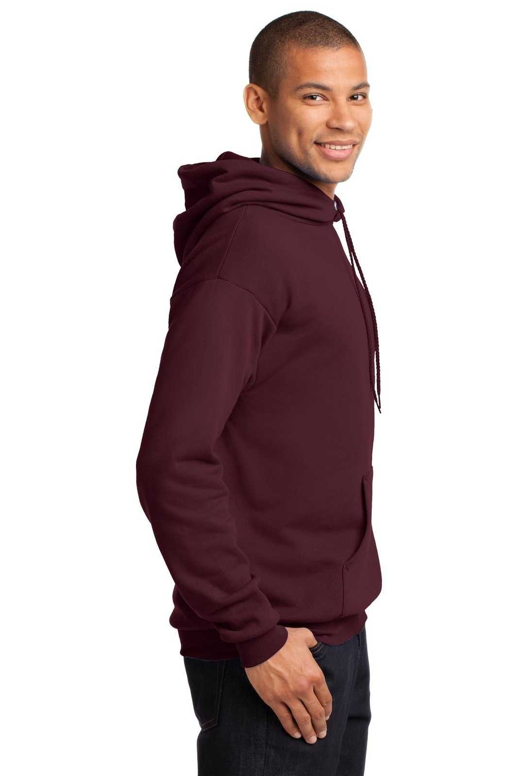 Port &amp; Company PC78H Core Fleece Pullover Hooded Sweatshirt - Maroon - HIT a Double - 3