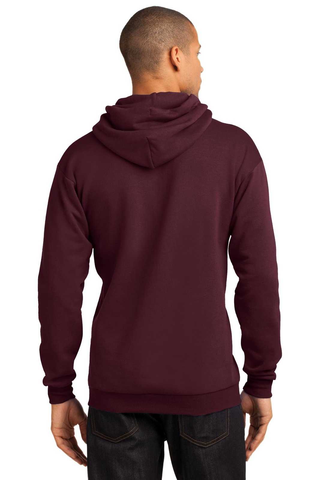 Port &amp; Company PC78H Core Fleece Pullover Hooded Sweatshirt - Maroon - HIT a Double - 2