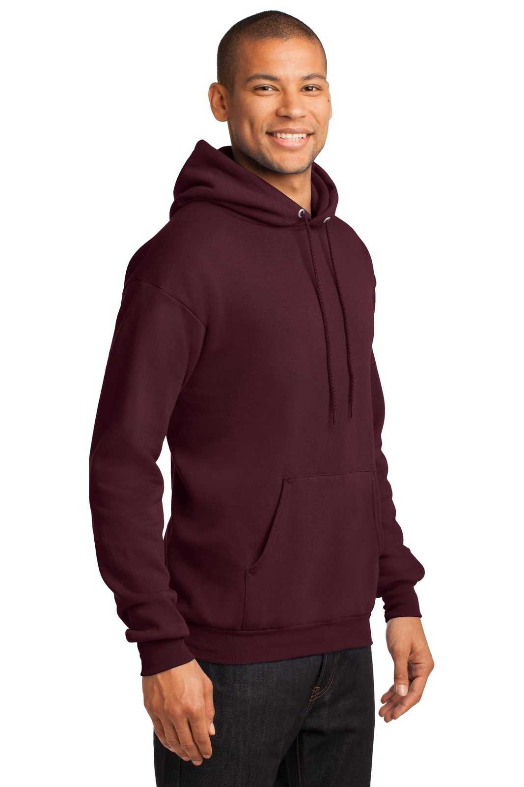 Port &amp; Company PC78H Core Fleece Pullover Hooded Sweatshirt - Maroon - HIT a Double - 4