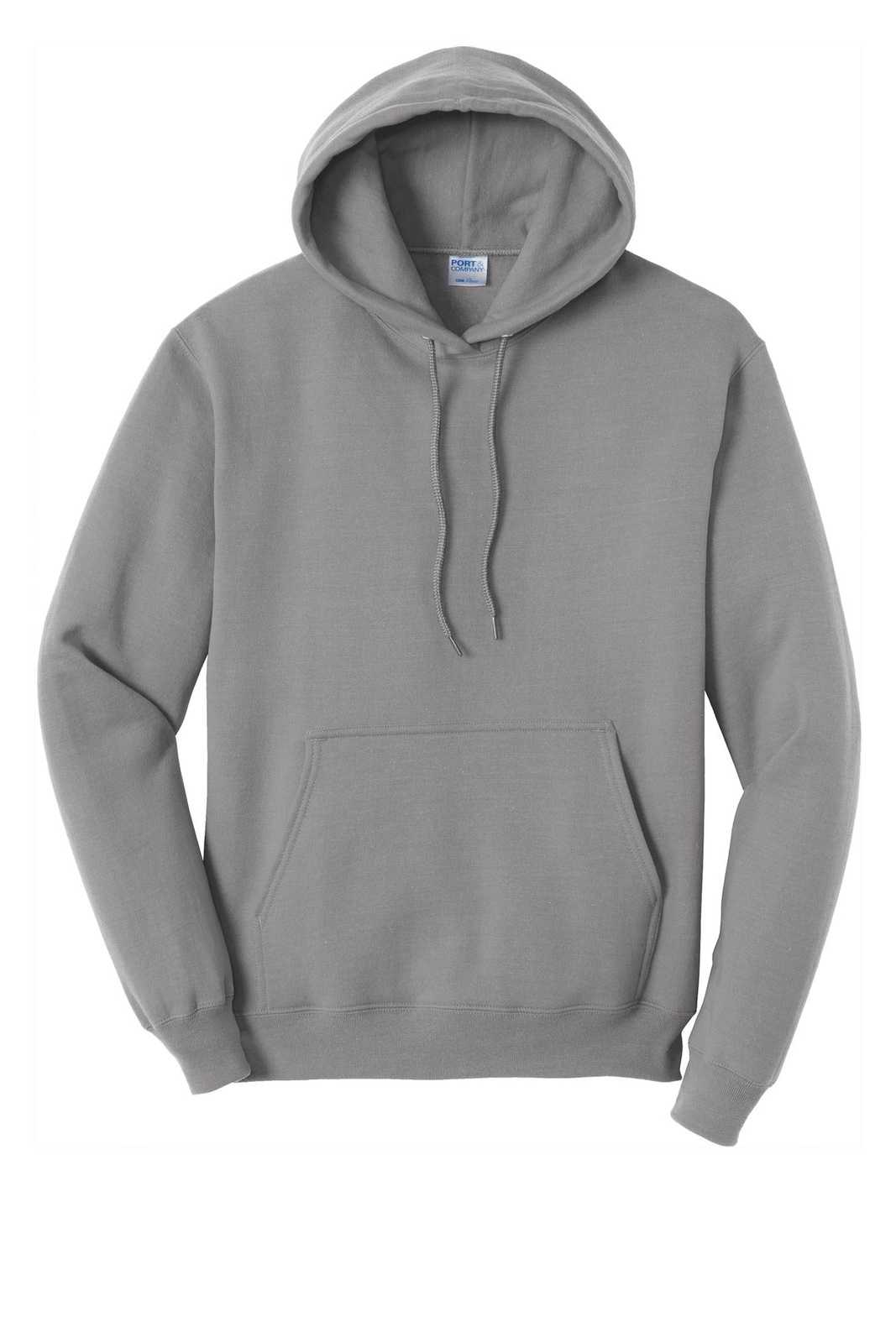 Port &amp; Company PC78H Core Fleece Pullover Hooded Sweatshirt - Medium Gray - HIT a Double - 5