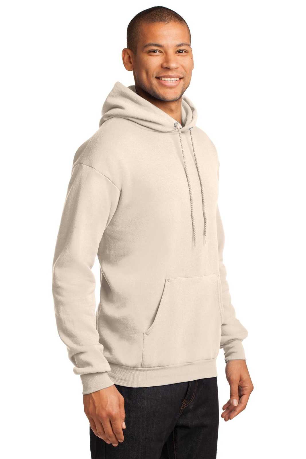 Port &amp; Company PC78H Core Fleece Pullover Hooded Sweatshirt - Natural - HIT a Double - 4