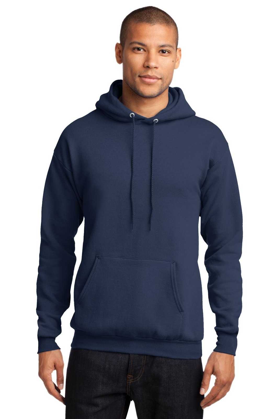 Port & Company PC78H Core Fleece Pullover Hooded Sweatshirt - Navy - HIT a Double - 1