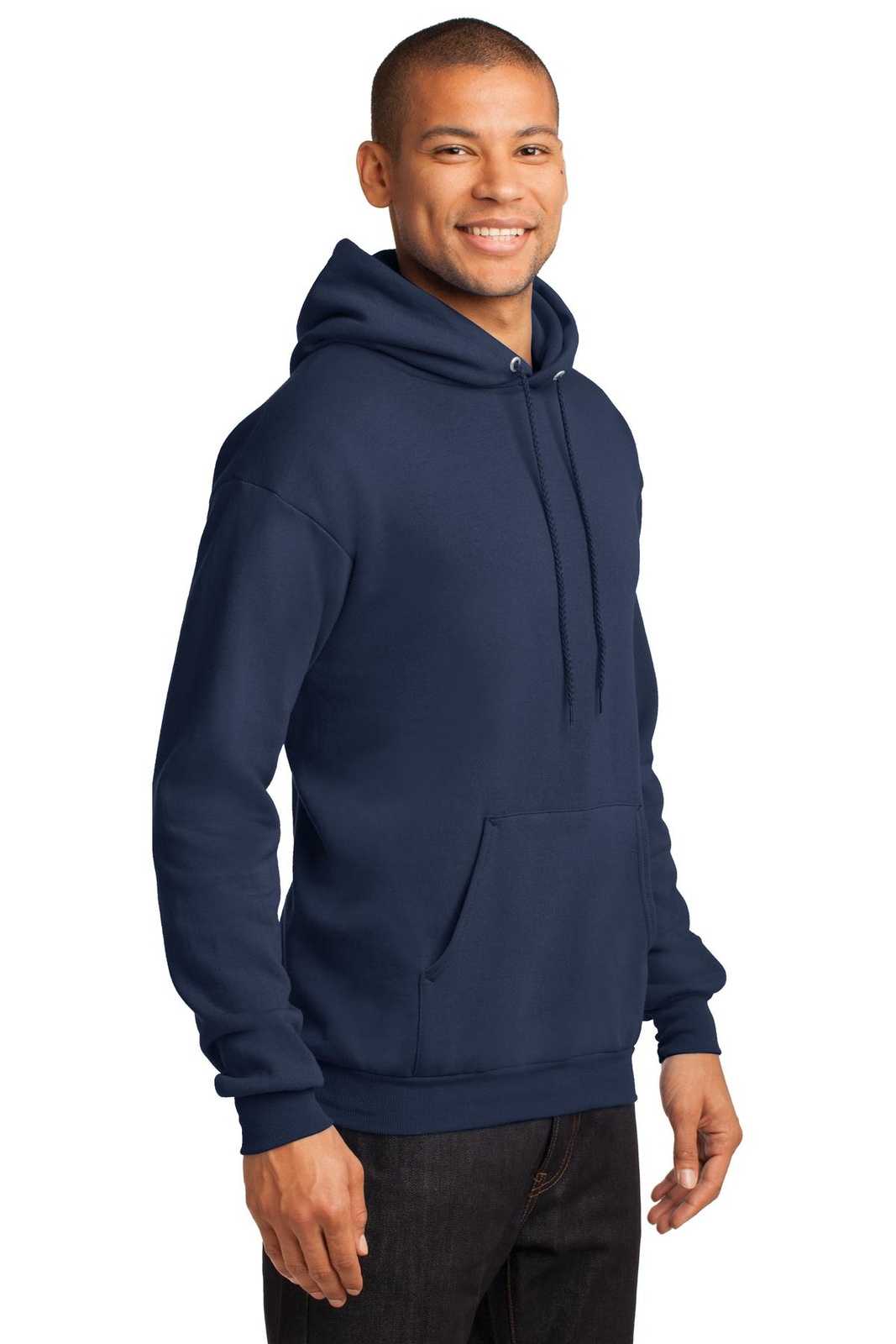 Port &amp; Company PC78H Core Fleece Pullover Hooded Sweatshirt - Navy - HIT a Double - 4