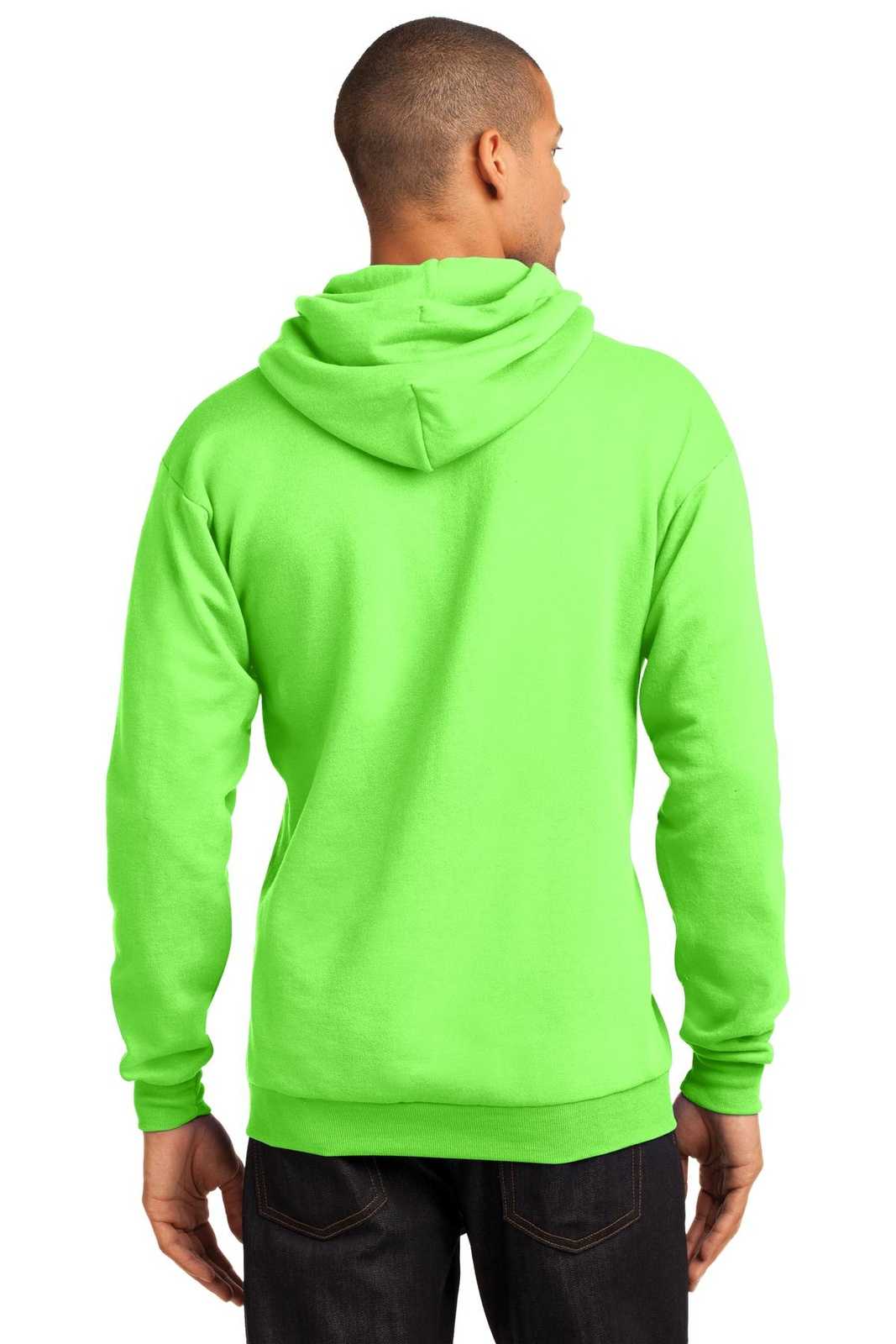 Port &amp; Company PC78H Core Fleece Pullover Hooded Sweatshirt - Neon Green - HIT a Double - 2