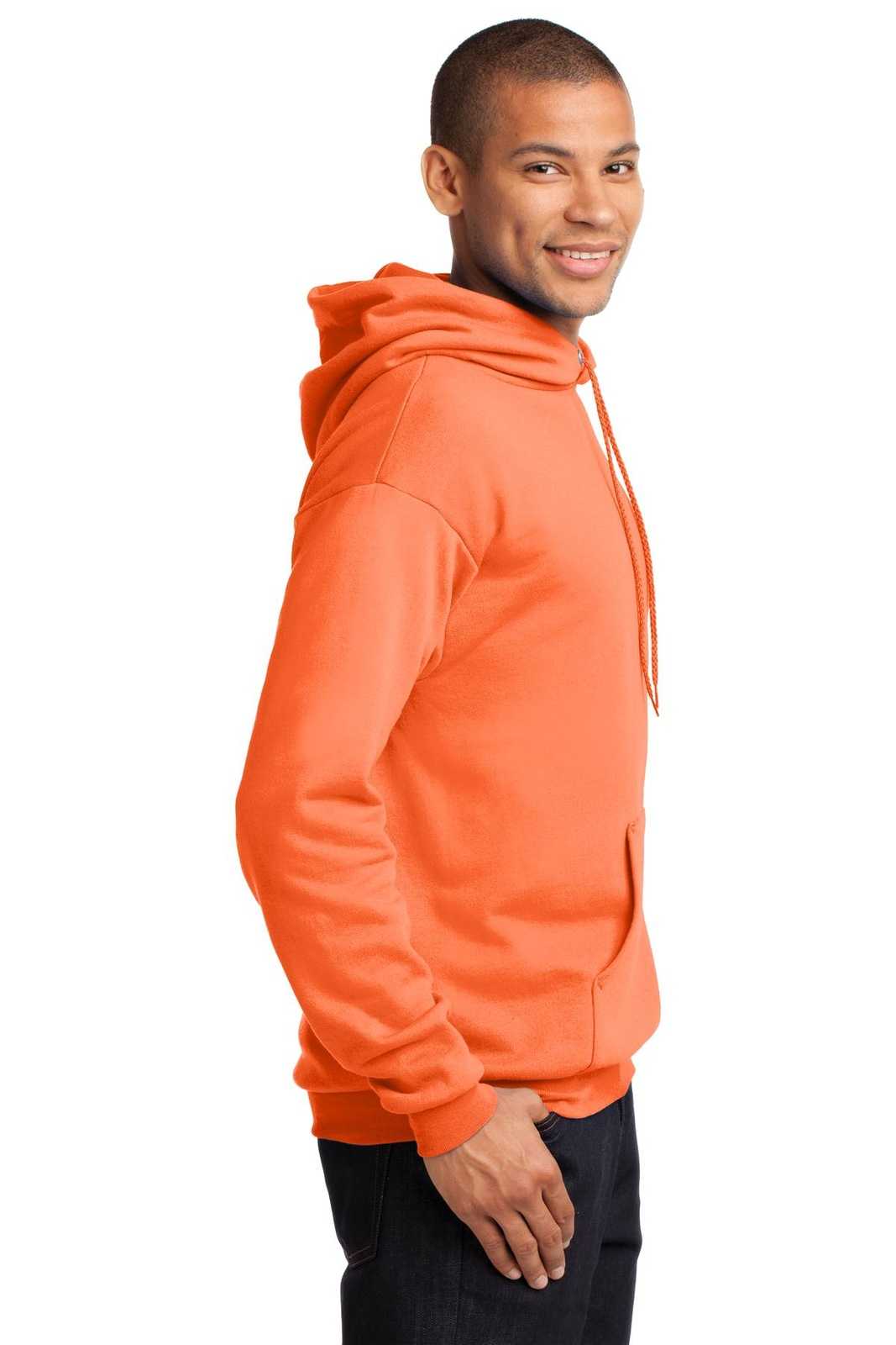 Port &amp; Company PC78H Core Fleece Pullover Hooded Sweatshirt - Neon Orange - HIT a Double - 3