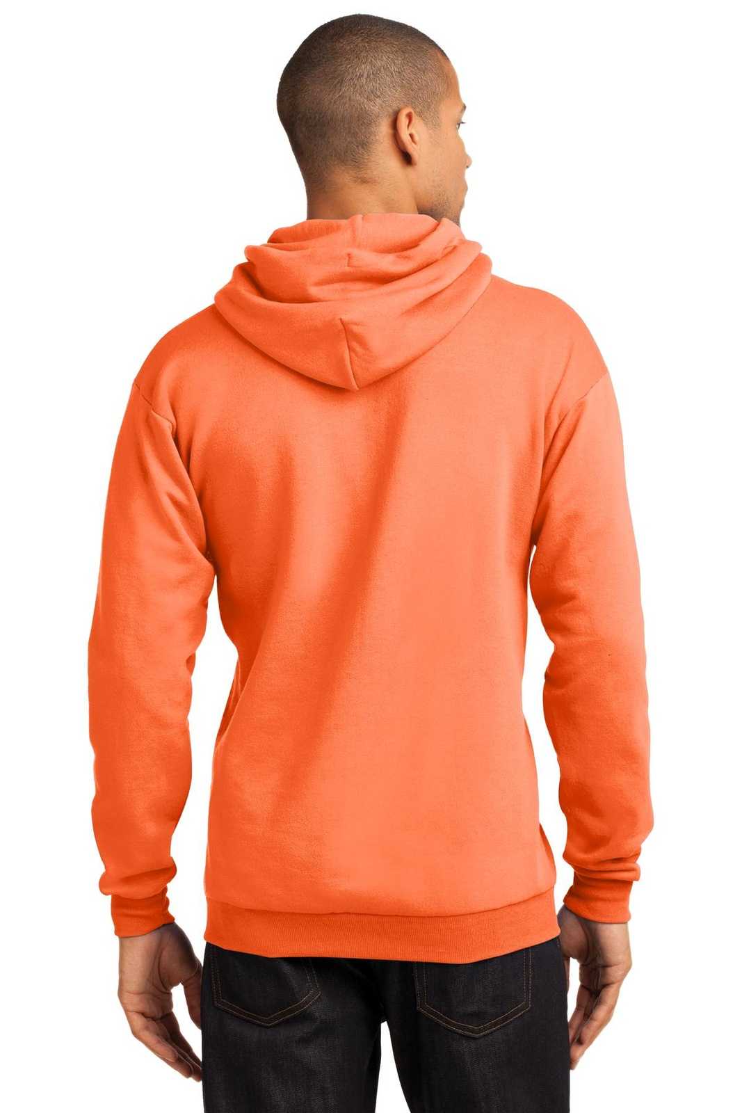 Port &amp; Company PC78H Core Fleece Pullover Hooded Sweatshirt - Neon Orange - HIT a Double - 2