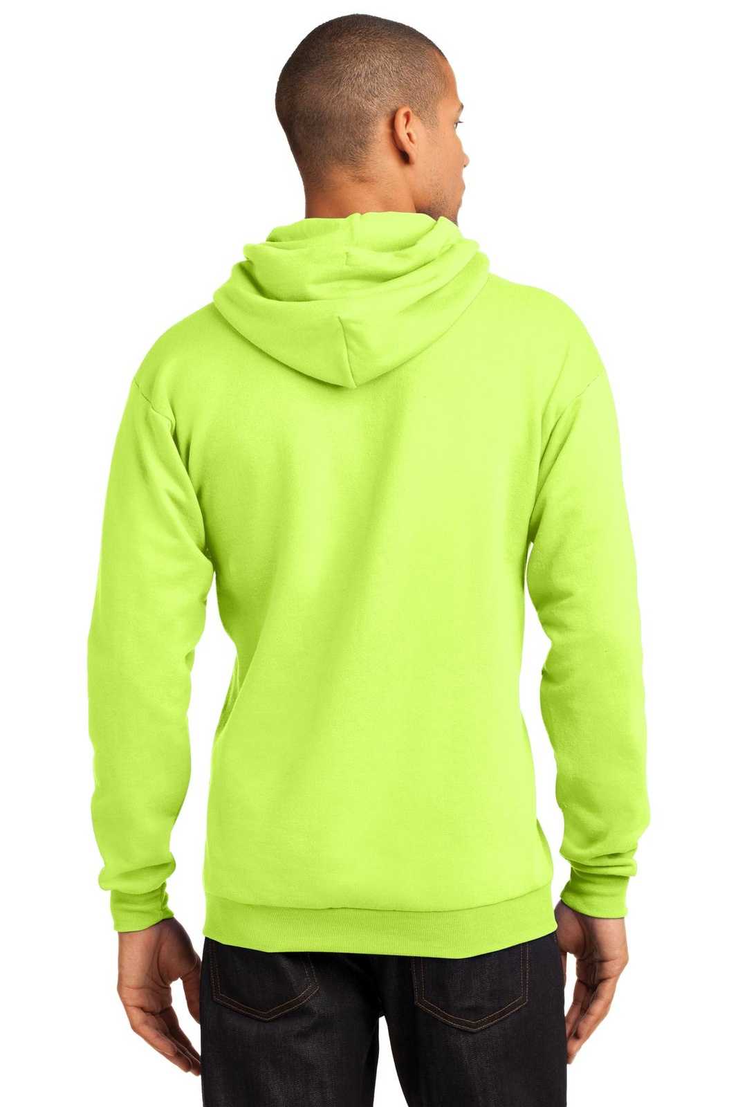 Port &amp; Company PC78H Core Fleece Pullover Hooded Sweatshirt - Neon Yellow - HIT a Double - 2