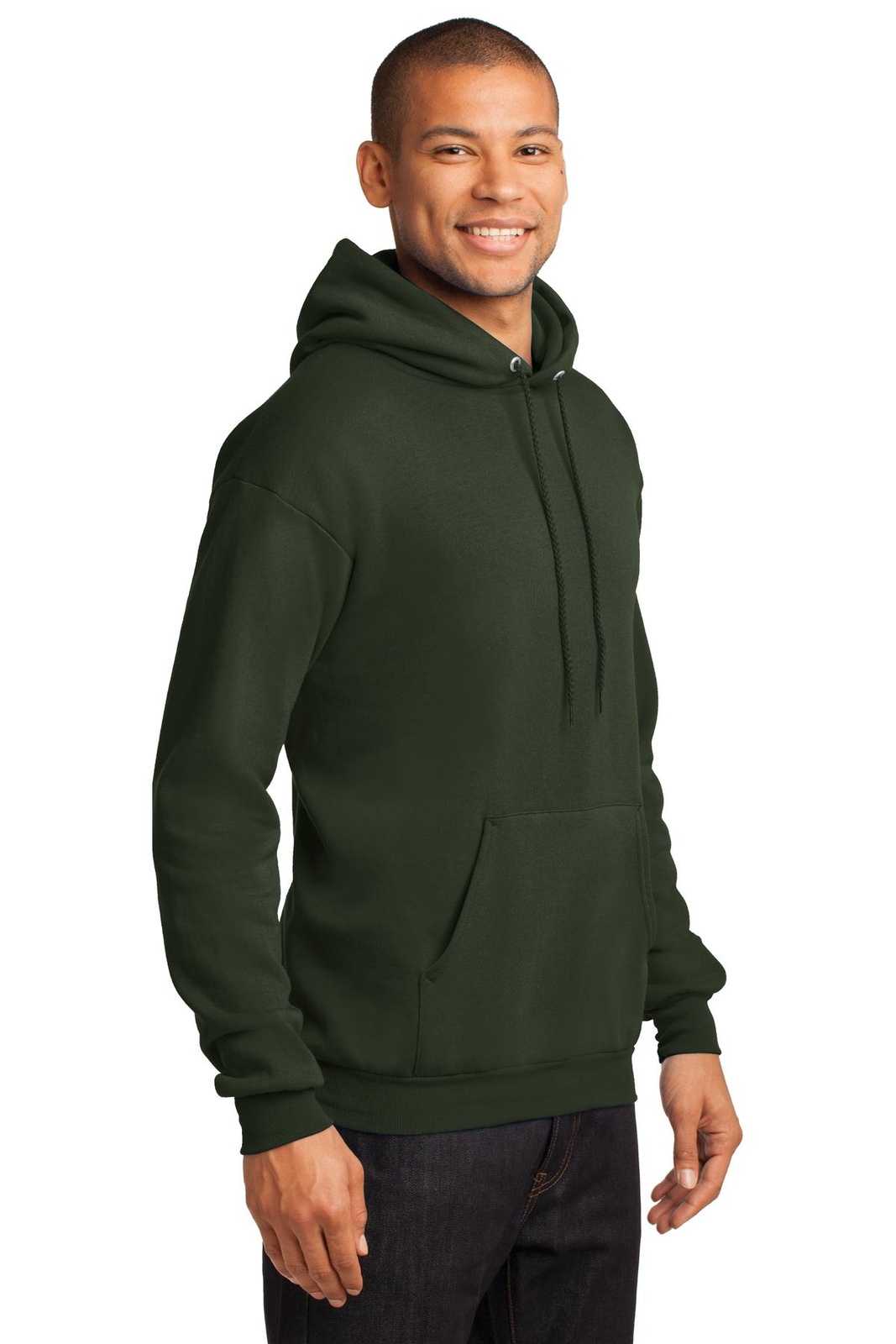Port &amp; Company PC78H Core Fleece Pullover Hooded Sweatshirt - Olive - HIT a Double - 4