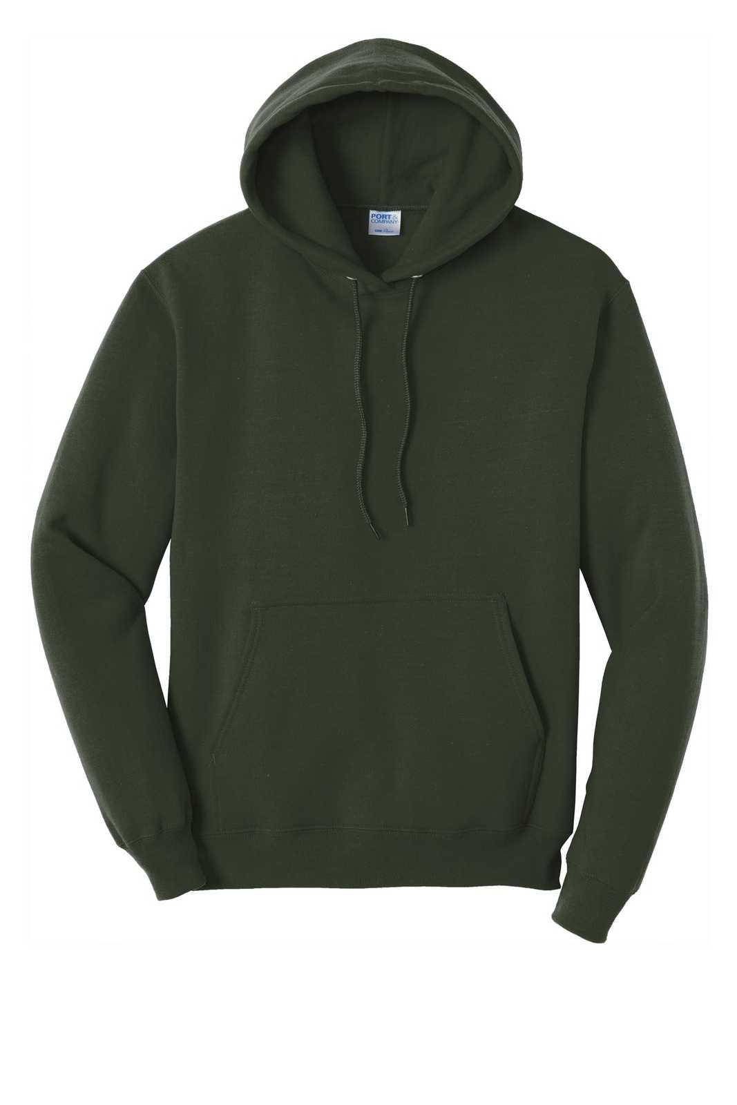 Port &amp; Company PC78H Core Fleece Pullover Hooded Sweatshirt - Olive - HIT a Double - 5
