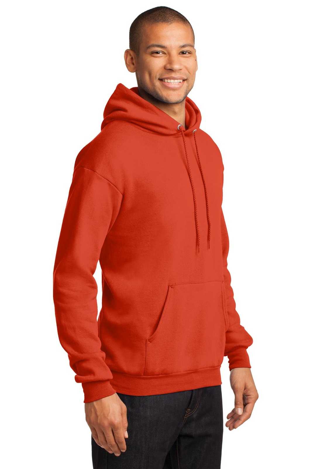 Port &amp; Company PC78H Core Fleece Pullover Hooded Sweatshirt - Orange - HIT a Double - 4