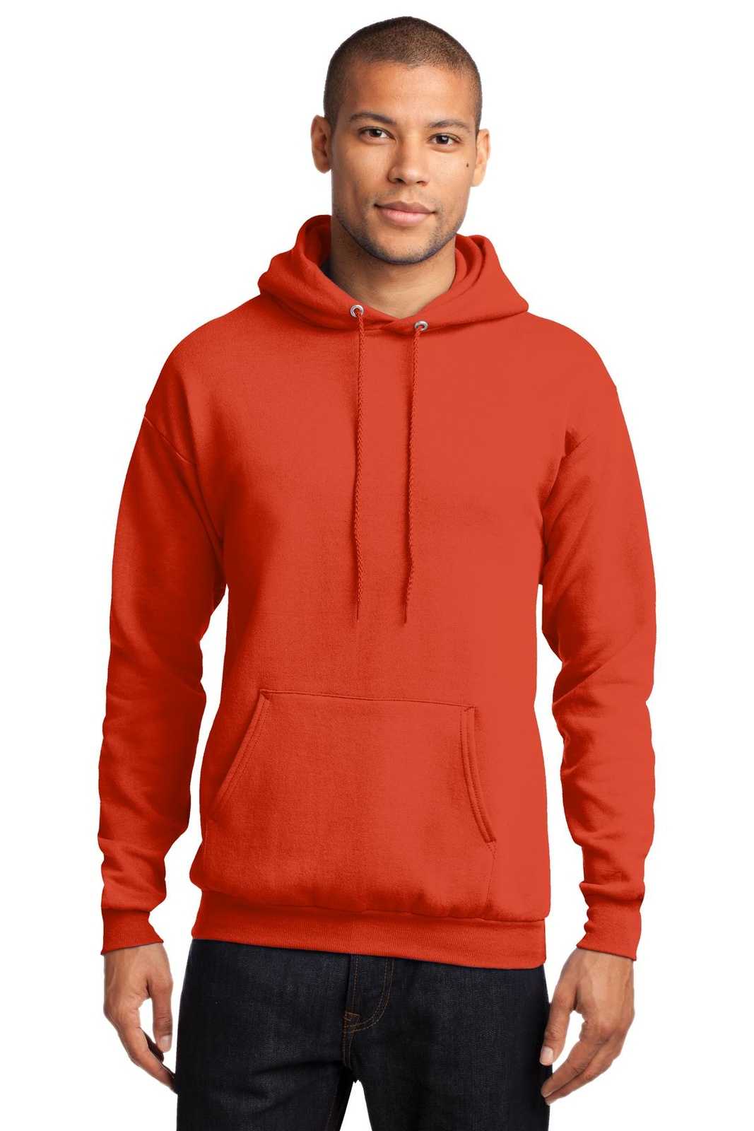 Port &amp; Company PC78H Core Fleece Pullover Hooded Sweatshirt - Orange - HIT a Double - 1