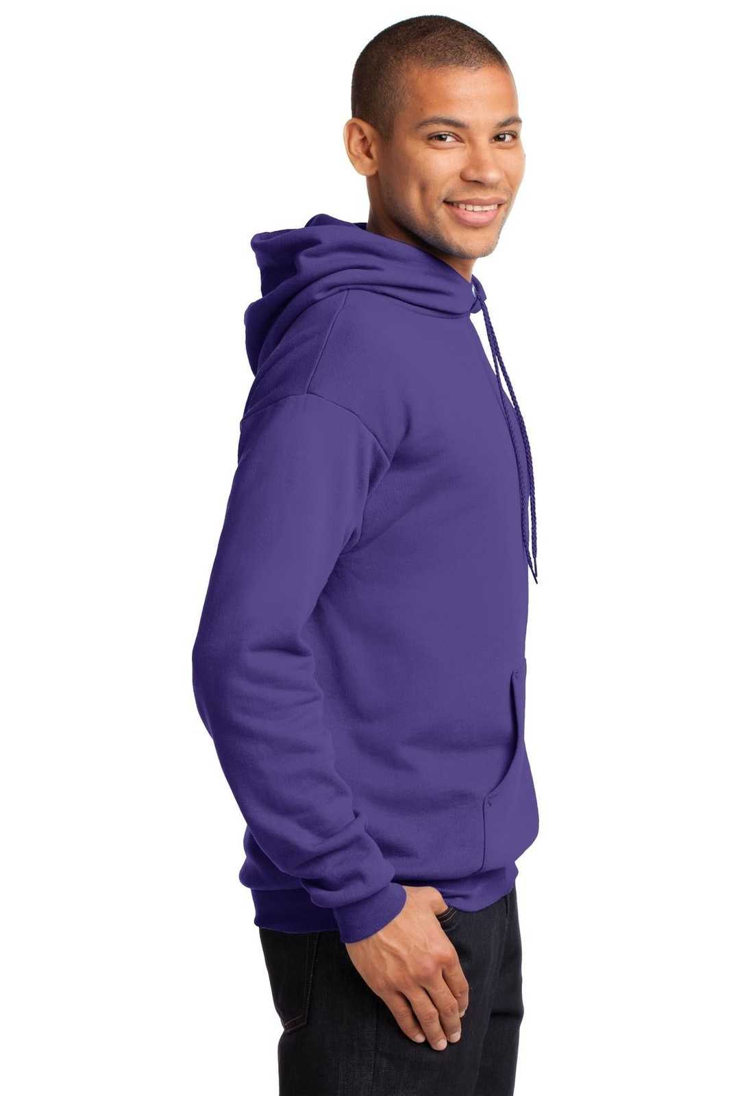 Port &amp; Company PC78H Core Fleece Pullover Hooded Sweatshirt - Purple - HIT a Double - 3