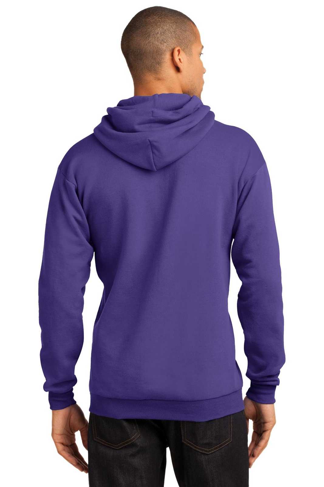 Port & Company PC78H Core Fleece Pullover Hooded Sweatshirt - Purple - HIT a Double - 1