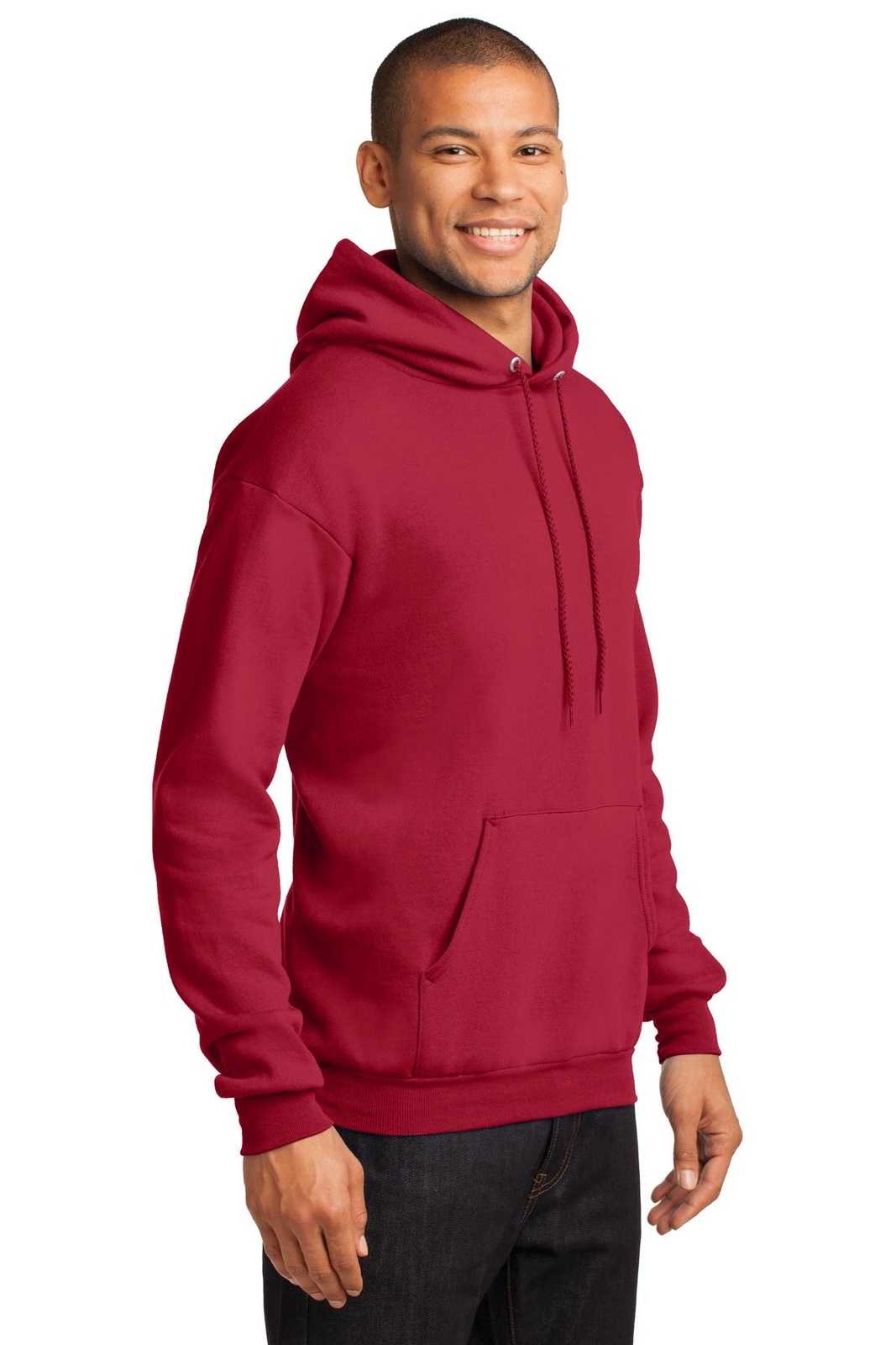 Port &amp; Company PC78H Core Fleece Pullover Hooded Sweatshirt - Red - HIT a Double - 4