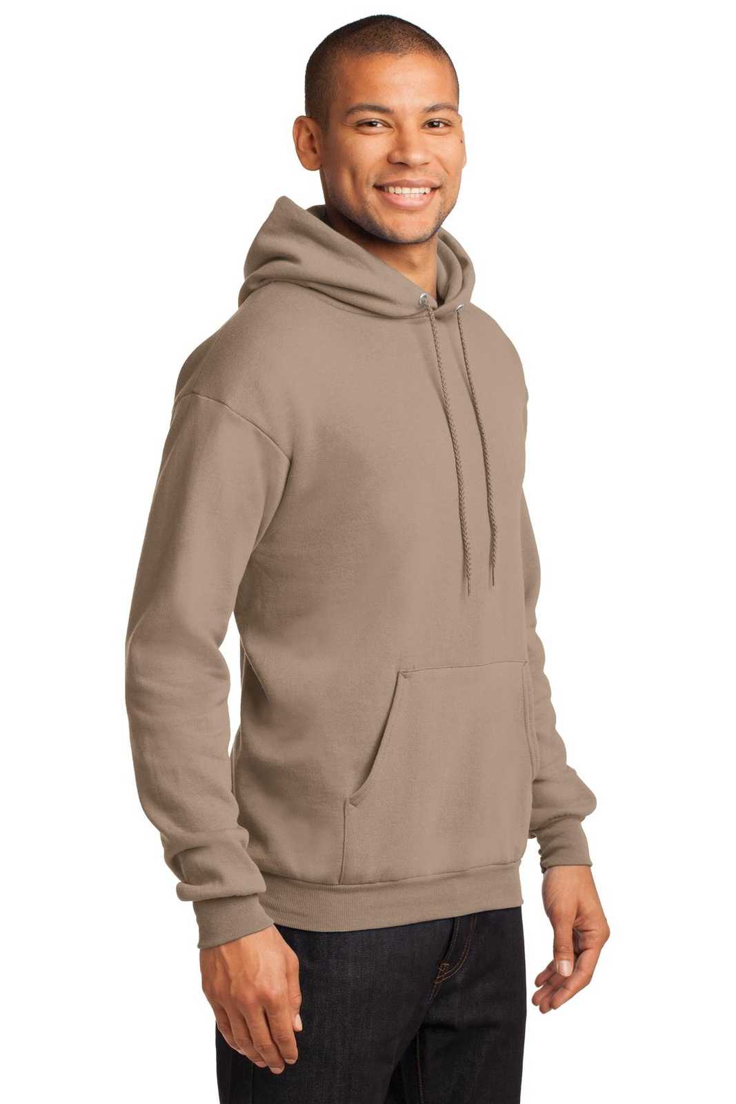 Port &amp; Company PC78H Core Fleece Pullover Hooded Sweatshirt - Sand - HIT a Double - 4
