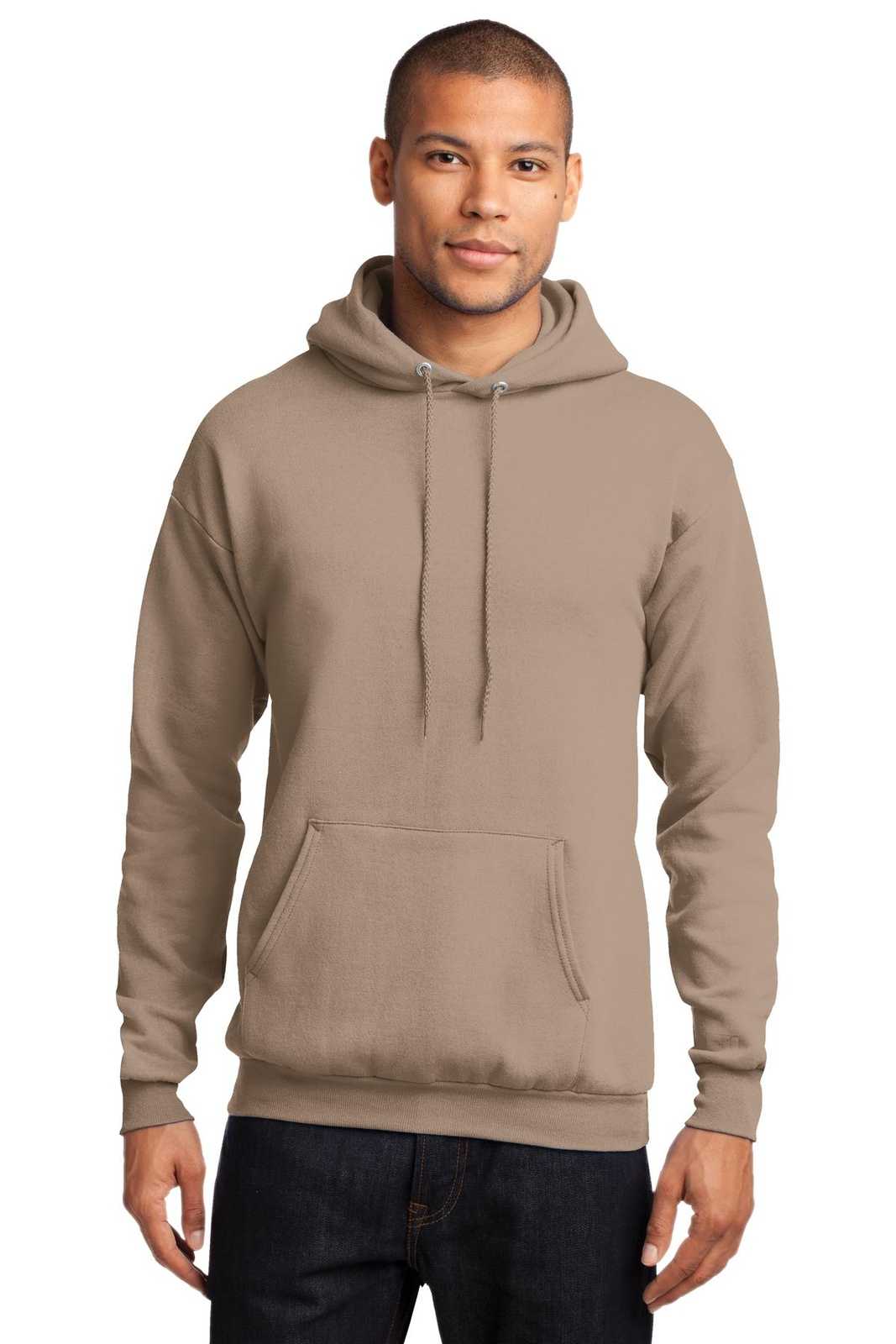 Port &amp; Company PC78H Core Fleece Pullover Hooded Sweatshirt - Sand - HIT a Double - 1