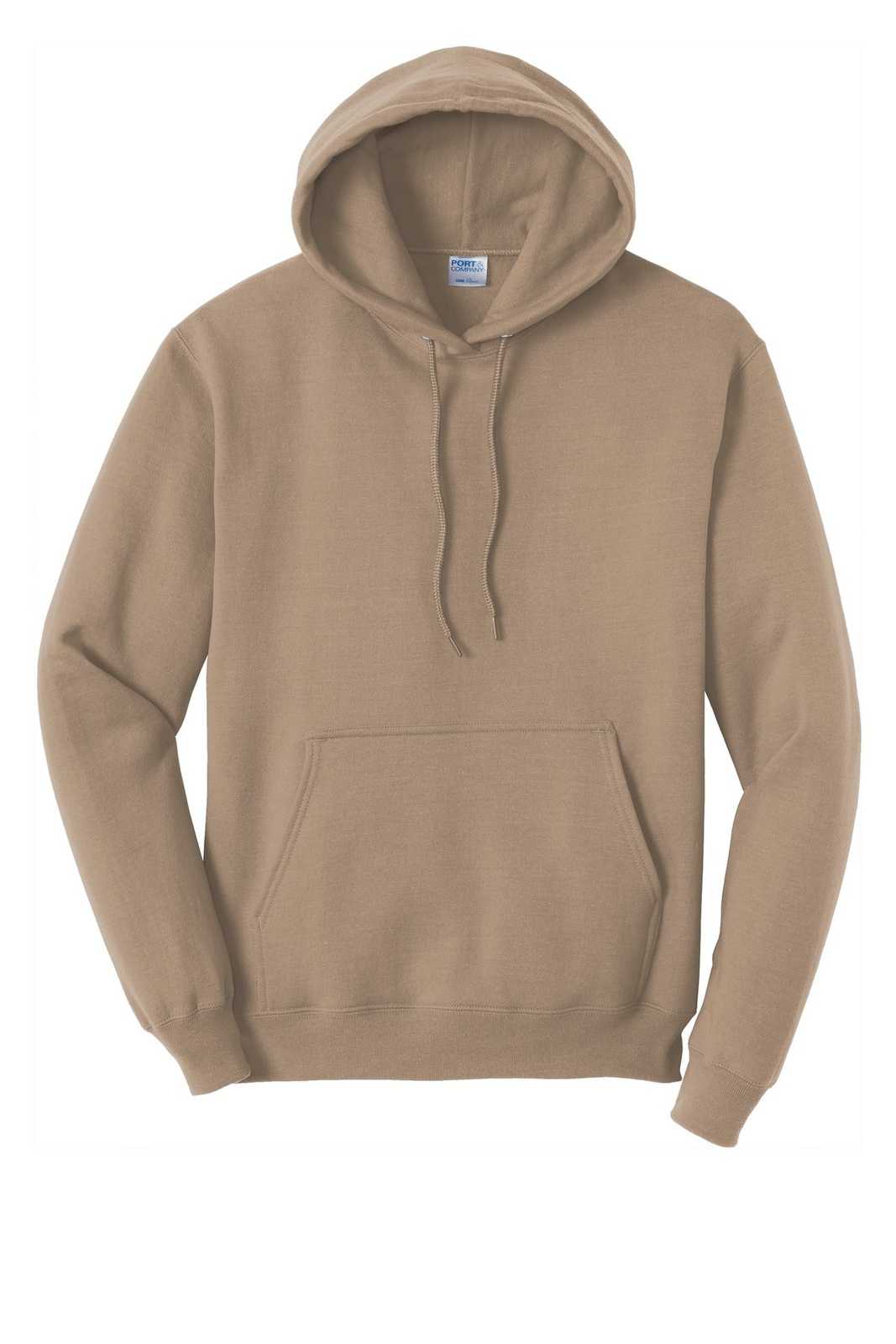 Port &amp; Company PC78H Core Fleece Pullover Hooded Sweatshirt - Sand - HIT a Double - 5