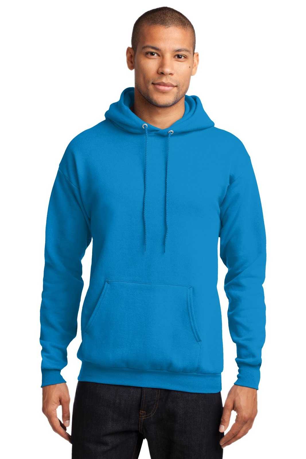 Port &amp; Company PC78H Core Fleece Pullover Hooded Sweatshirt - Sapphire - HIT a Double - 1